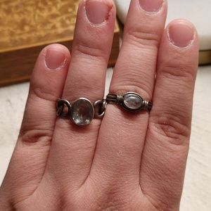 Two Sterling Silver Gemstone Rings